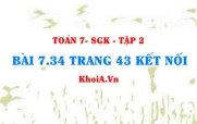 Bài 7.34 trang 43 Toán 7 Kết nối tri thức Tập 2